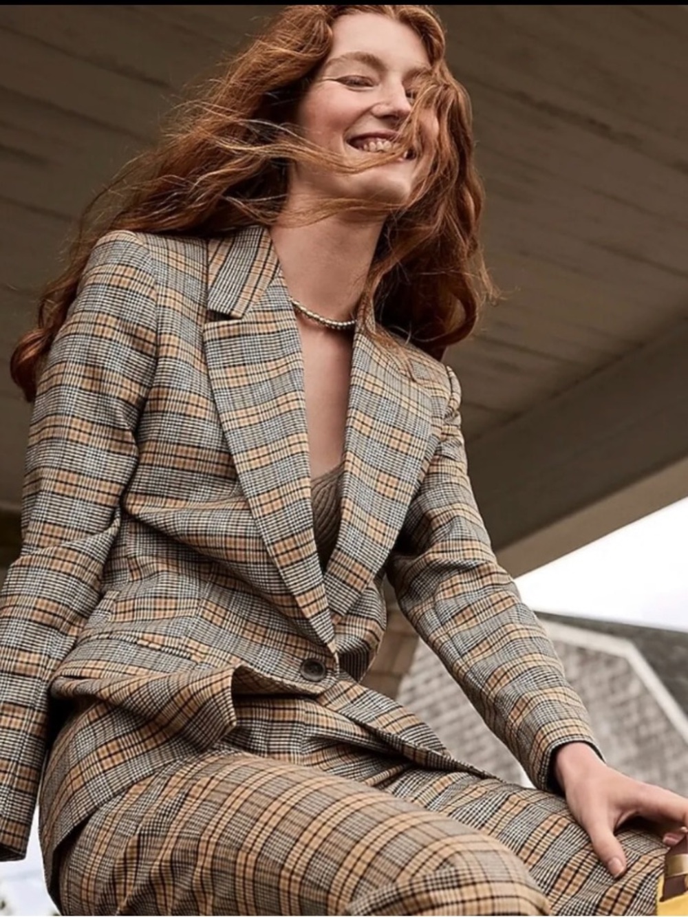 J. CREW Nalya Willa blazer in Italian drapey plaid wool blend Size 6 - Picture 7 of 17